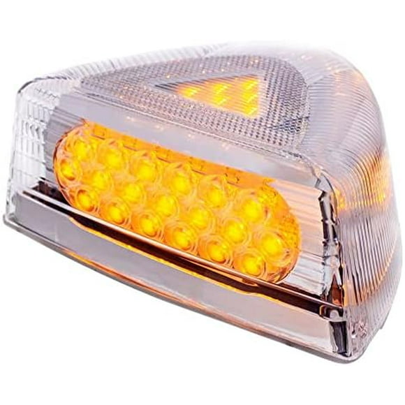 39437 Turn Signal Light, 37 LED, with Chrome Base, Amber LED/Clear Lens, for Peterbilt