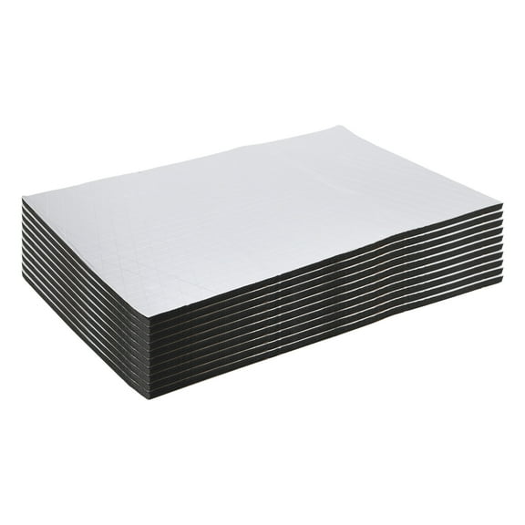 394mil 10.8sqft Sound Deadening Mat 10mm Aluminum Foil Foam Heat Shield Material Self Adhesive for Car Hood Fender and Boat Engine Cover 40x25cm 10pcs