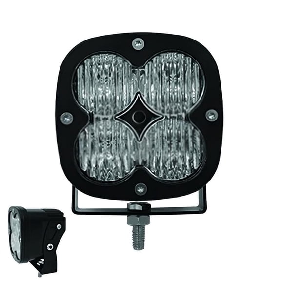 LED Light Pod Compatible with Flood Beam Pattern 3950 Lumens 6000K Off-Road Driving Auxiliary Work Light Waterproof IP67 Compact Cube 4" Total Color Die-cast Polycarbonate Mount