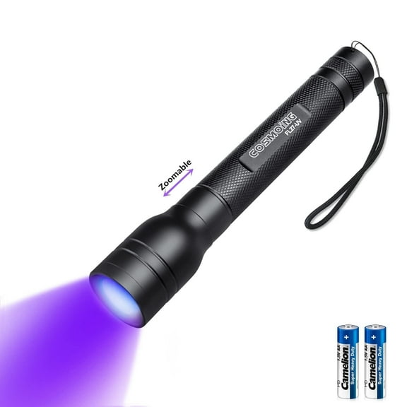 395nm UV Flashlight, Zoomable Blacklight Flashlight with Battery Portable Ultraviolet Flashlight Pet Urine Detector for Cat Dog Stains, Scorpion