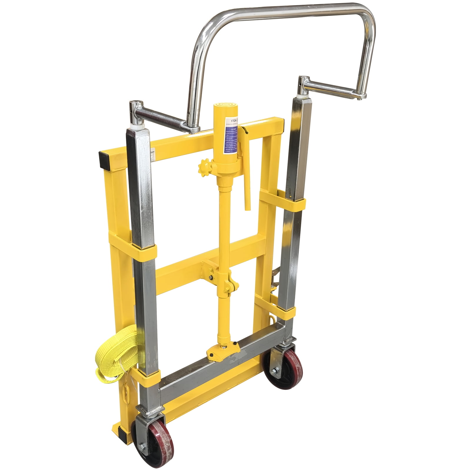 3968lbs Hydraulic Machinery Equipment Mover Furniture Lift Transport Cart Hand Truck Dolly with Wheel Max Lift 9.84in