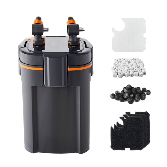 396GPH Canister Filter, Aquarium Filter for 125 Gallon Tanks, 4-Stage External Filter with Light, Quiet Water Pump & Circulation for Freshwater Fish Tanks