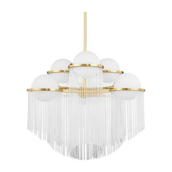 398-32-AGB-Corbett Lighting-Celestial - 6 Light Chandelier-12.5 Inches Tall and 31.5 Inches Wide