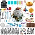 thumbnail image 1 of 398PCS Professional Cake Decorating Kit - Baking Supplies Set with 3 Springform Pans, Turntable, 48 Piping Tips, 4 Russian Nozzles & Fondant Tools for Beginners, 1 of 8