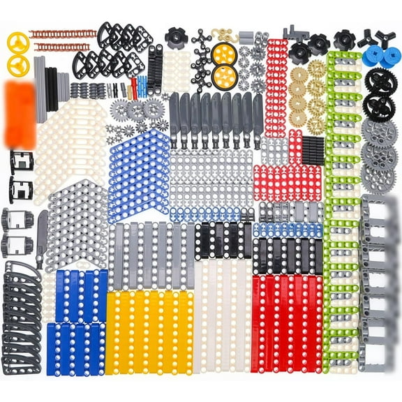 398PCS Technic Gears and Axles Sets, Compatible with Technic Parts Major Brand, Technical Parts Gears-Axles Rack (Axles-Gear-Beam-Frame) for MOC Project Building Blocks