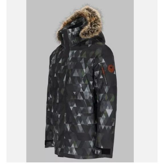 $399, Obermeyer Men's Rideline Faux Fur Jacket , Gray-Out of Bounds, Small