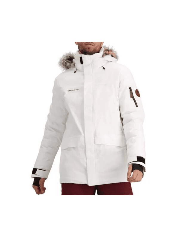 $399 Obermeyer Ridgeline Insulated Ski Jacket with Faux Fur (Men's), White,Large