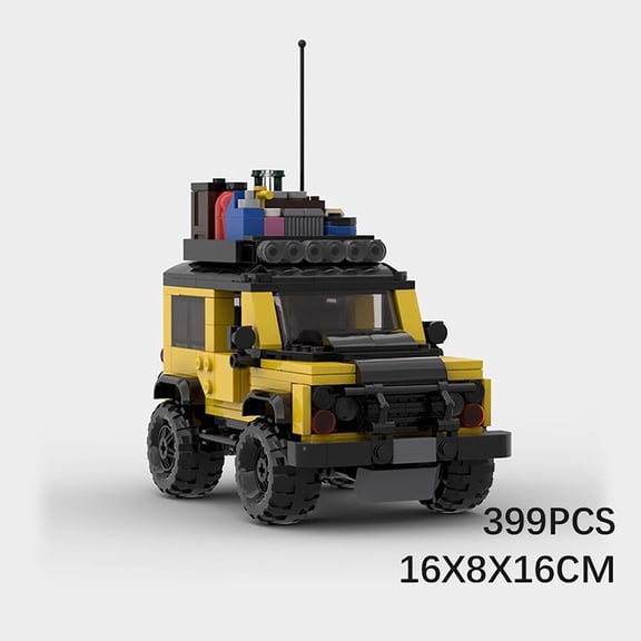 399 PCS MOC Land Rover Defender Travel Edition Off-Road Racing Car Speed Series Building Blocks Set, Creative Bricks Toy for Homeschoolers, Shelf Display & Desk Display