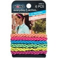 thumbnail image 1 of scunci everyday and active strand elastics | assorted colors | 6-pcs per pack | 1-pack, 1 of 2