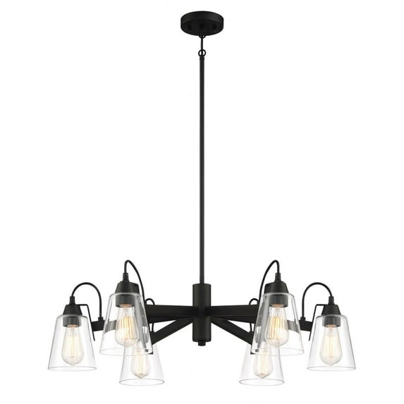 3996-66A-Minka Lavery-Beckonridge - 6 Light Chandelier-Coal Finish -Traditional Installation