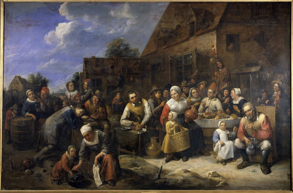 3999 Gillis Van Tilborch (1625-1678) Belgian School Canvas Art - (24 x 18)