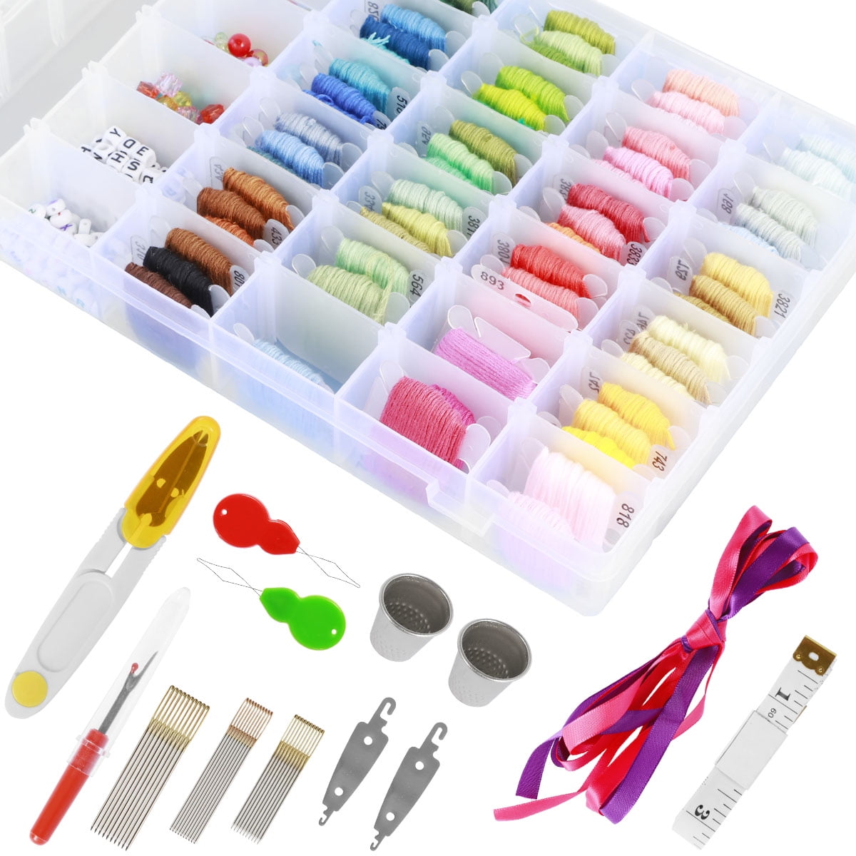 Peirich Embroidery Floss Cross Stitch Threads, Full Friendship Bracelets  String Kit Includes 110 Colors Embroidery Floss