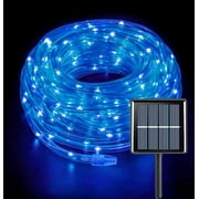 39FT 100 LED Solar String Rope Lights, 8 Modes Solar Rope Lights Outdoor IP65 Waterproof Decorative Lighting for Fence,Gazebo,Yard,Walkway,Path,Garden Decor (Blue,1 Pack)