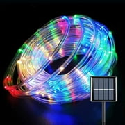39FT 100 LED Solar String Rope Lights, 8 Modes Solar Rope Lights Outdoor IP65 Waterproof Decorative Lighting for Fence,Gazebo,Yard,Walkway,Path,Garden Decor (Multicolor,1 Pack)