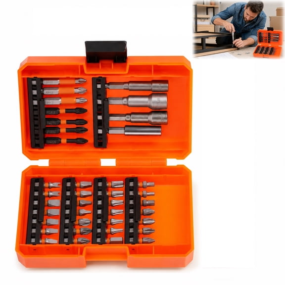 39PCS Magnetic Screwdriver Bit Set With Extension Rods,Professional 39PCS Screwdriver Bit Kit,for Home Maintenance Projects