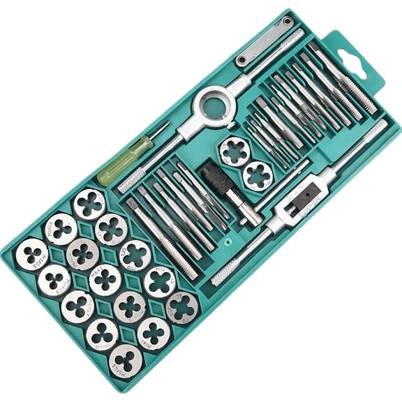 39PCS Metric Tap and Die Set, M3-M12 Threading Tools for DIY & Professional Use