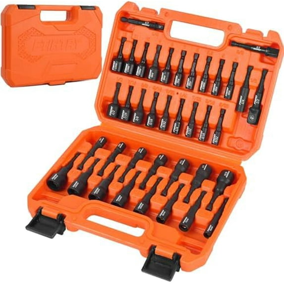 39Pcs Magnetic Nut Driver Set for Impact Drill, Metric & SAE Magnetic ...