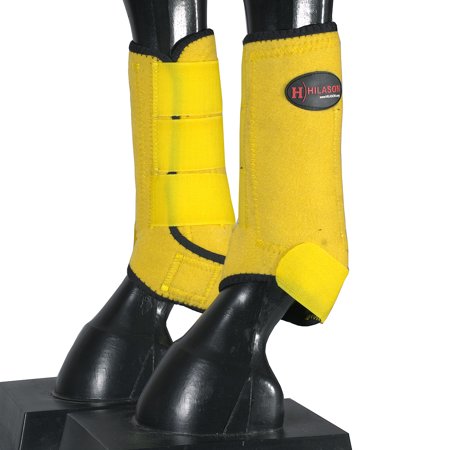 39RI Small Hilason Horse Hind Rear Leg Protection Sports Boot Pair Yellow Black
