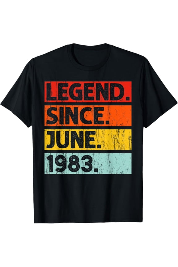 39Th Birthday Gifts Legend Since June 1983 39 Years Old T-Shirt Unisex S-5XL Hot Trending Shirt, Vintage Birthday Gift