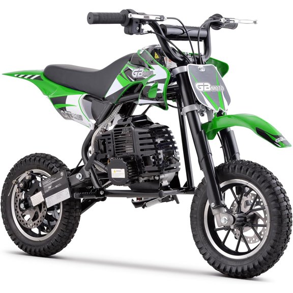 39cc 4-Stroke Off-Road Mini Bike Gas Powered, 20 MPH max Speed, 27 Miles Range, Dual Disc Brakes, EPA Approved Pocket Bike Supports 165 lbs for Teens,Green