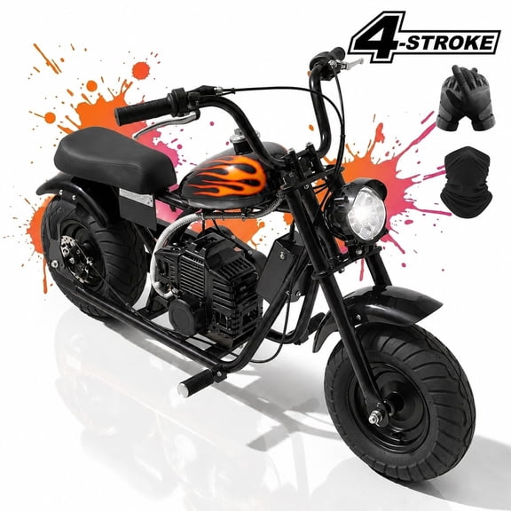 39cc Gas Power Mini Bike, 20MPH 4 Stroke Dirt Bike for Teens, Heavy Duty Gas Mini Bike with Wide Air Tires, Rear Disc Brake, Max 160LBS Load Mini Gas Dirt Bike,Black
