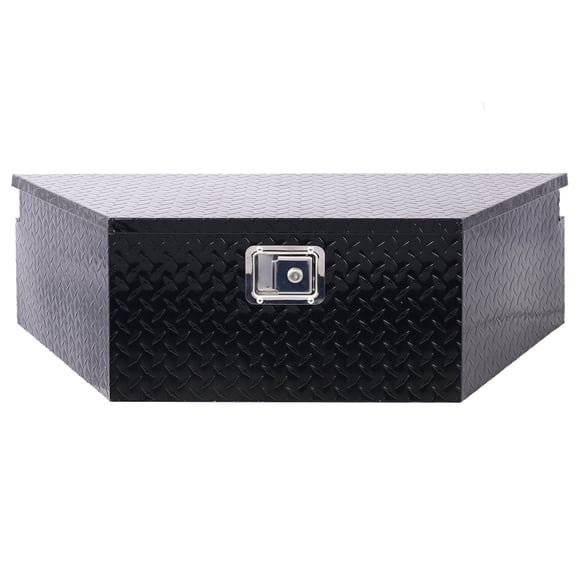 39in Aluminum Truck Tool Box for Pickup, RV Storage Organizer with Lock Keys, Black 39x16.5x11.8
