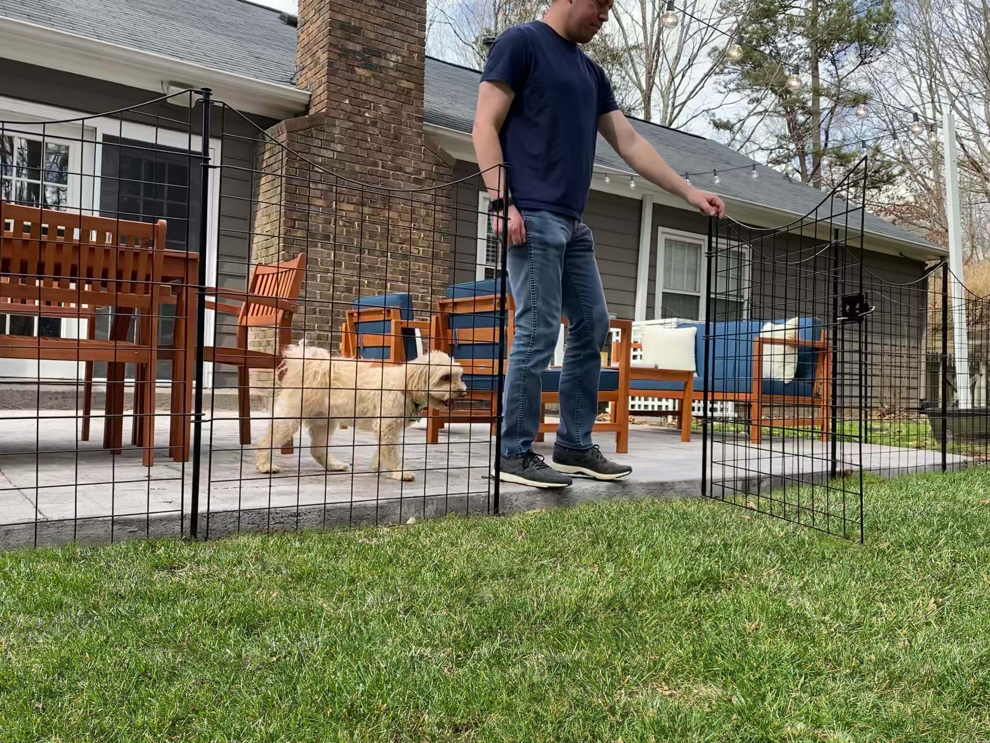Zippity Outdoor Products 39in H (4 Fence Panels + 1 Gate) No Dig Easy Install Zippity Black Metal Fence, Decorative Fence for Garden Fencing For Dogs