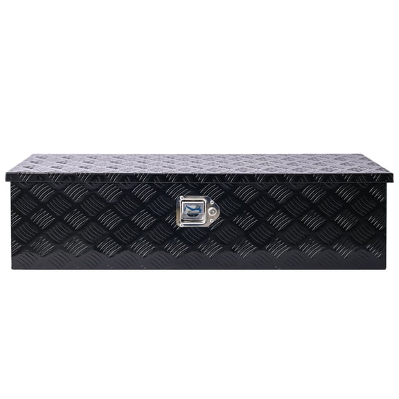 39inch Aluminum tool box,heavy duty truck bed tool box,outdoor trailer pickup storage tool box,RV storage organizer,underbody box w/lock keys,black 39x13x10inch,