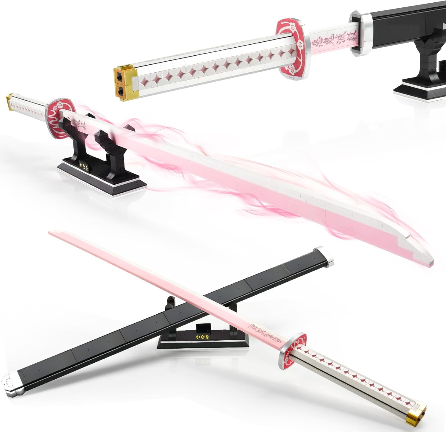 39inch Demon Sword Building Sets, Tsuyuri Kanao Swords Set with Scabbard and Stand, Demon Katana Building Blocks Anime Sword Sets for Adults and Anime Fans (706PCS)