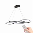 thumbnail image 1 of 39inch Modern LED Pendant Light, Infinity Design Hanging Ceiling Fixture, Adjustable Height, Dimmable for Living Room, Dining Room, Bedroom, Black Finish, 1 of 8