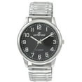 thumbnail image 1 of 39mm Montres Carlo Fashion Luxury Sport Dress Wrist Men's Flex Band Quartz Watch (Silver/Black), 1 of 4