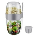 thumbnail image 1 of 39oz Yogurt Cups with Lids and Spoons, Overnight Oats Containers, Reusable Topping Compartment for Breakfast with Yogurt, Cereal or Oatmeal On-the-Go(Grey), 1 of 8