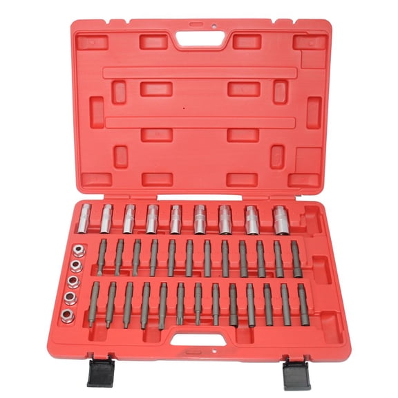 39pc Shock Absorber Turnbuckle Removal Tool Kit - Strut Spring Repair - Universal Fit VW Audi Ford Nissan & More - Includes 14 Sockets & 25 Adapters