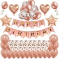39pcs Rose Gold Latex Balloon Happy Birthday Banner Birthday Party
