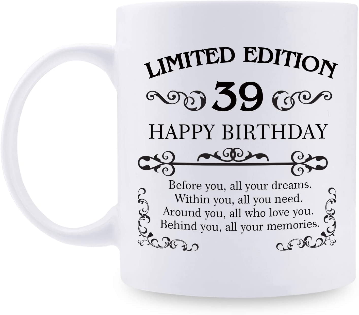 39th Birthday Gifts for Women Men - 11 oz Coffee Mug - 39 Year Old Present  Ideas for Mom, Dad, Wife, Husband, Son, Daughter, Friend, Colleague