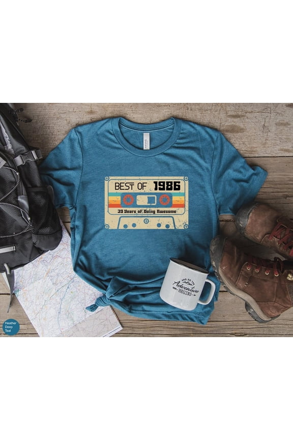 39th Birthday Shirt, 1986 Limited Edition Cassette T-Shirt, 39th Birthday Gift For Women,
