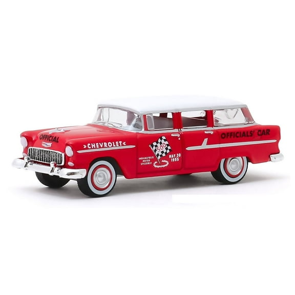 39th International 500 Mile Sweepstakes 1955 Chevy Two-Ten Townsman Officials' Car, Red and White - Greenlight 30104/48 - 1/64 scale Diecast Model Toy Car