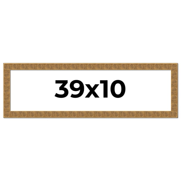 39x10 Frame Black and Gold Distressed Solid Wood Sonoma Picture Frame | 1.625 Inch Moulding Width |