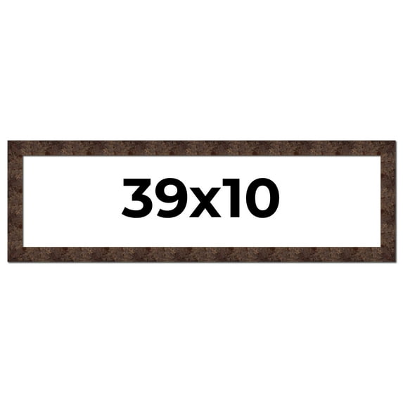 39x10 Frame Brown Burl Real Wood Picture Frame Width 1.625 Inches | Interior Frame Depth 0.5 Inches