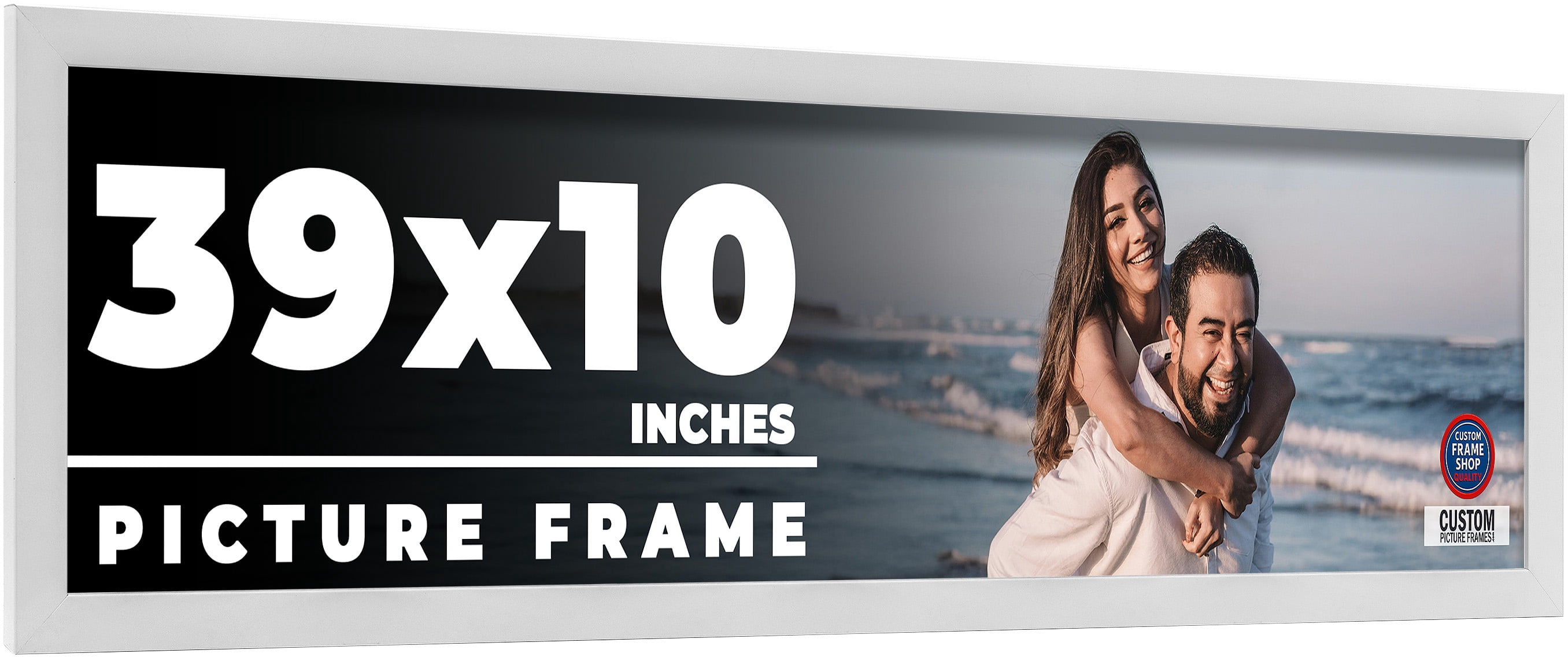 39x10 Frame White Real Wood Picture Frame Width 0.75 inches | Interior ...