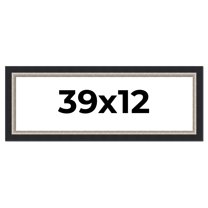 39x12 Frame Black Real Wood Picture Frame Width 2.25 Inches | Interior Frame Depth 0.5 Inches |