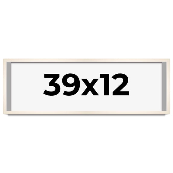 39x12 Frame White Wheat Solid Wood Picture Frame | Moulding Width 0.75 Inches | Interior Depth 0.5