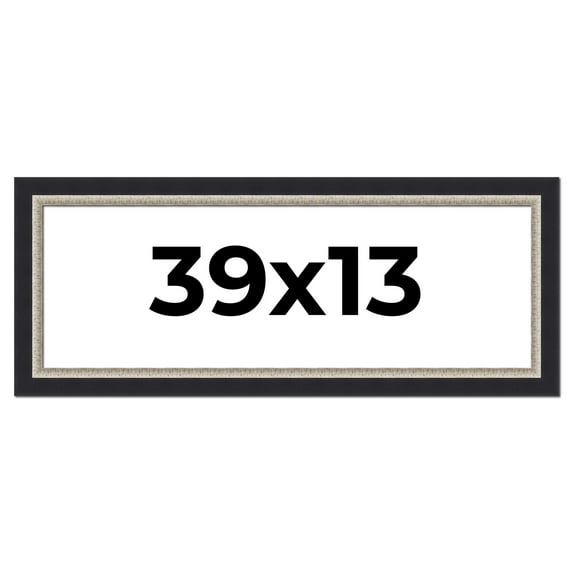 39x13 Frame Black Real Wood Picture Frame Width 2.25 Inches | Interior Frame Depth 0.5 Inches |