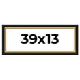 thumbnail image 1 of 39x13 Frame Gold Real Wood Picture Frame Width 2.25 Inches | Interior Frame Depth 0.5 Inches |, 1 of 8