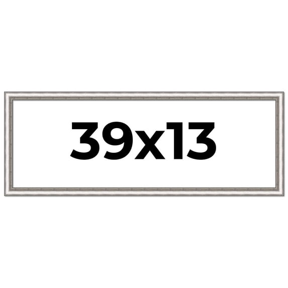 39x13 Frame Silver Real Wood Picture Frame Width 1.25 Inches | Interior Frame Depth 0.5 Inches |