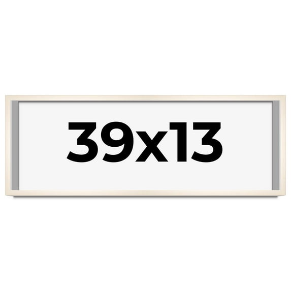 39x13 Frame White Wheat Solid Wood Picture Frame | Moulding Width 0.75 Inches | Interior Depth 0.5