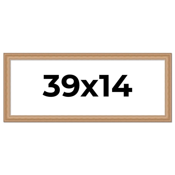 39x14 Frame Charleston Honey Brown Solid Wood Picture Frame Width 1.75 Inches | Interior Depth 0.5