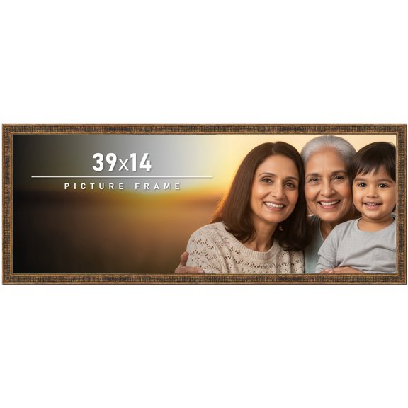 39x14 Frame Gold Picture Frame - Complete Modern Photo Frame Includes UV Acrylic Shatter Guard