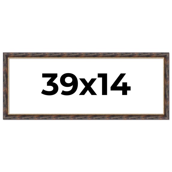 39x14 Frame Gold Real Wood Picture Frame Width 1.5 inches | Interior Frame Depth 0.5 inches |