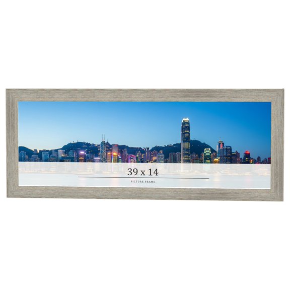 39x14 Frame Grey Real Wood Picture Frame Width 1.5 Inches | Interior Frame Depth 0.5 Inches | Barn